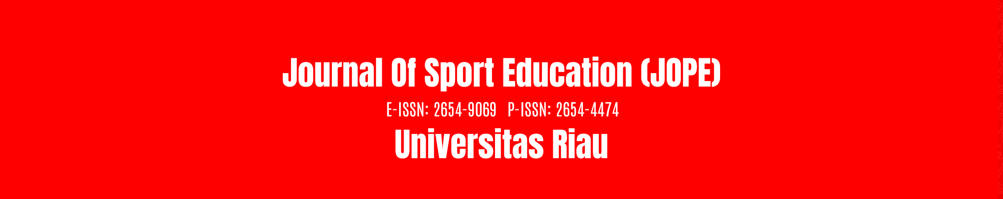Journal Of Sport Education (JOPE)